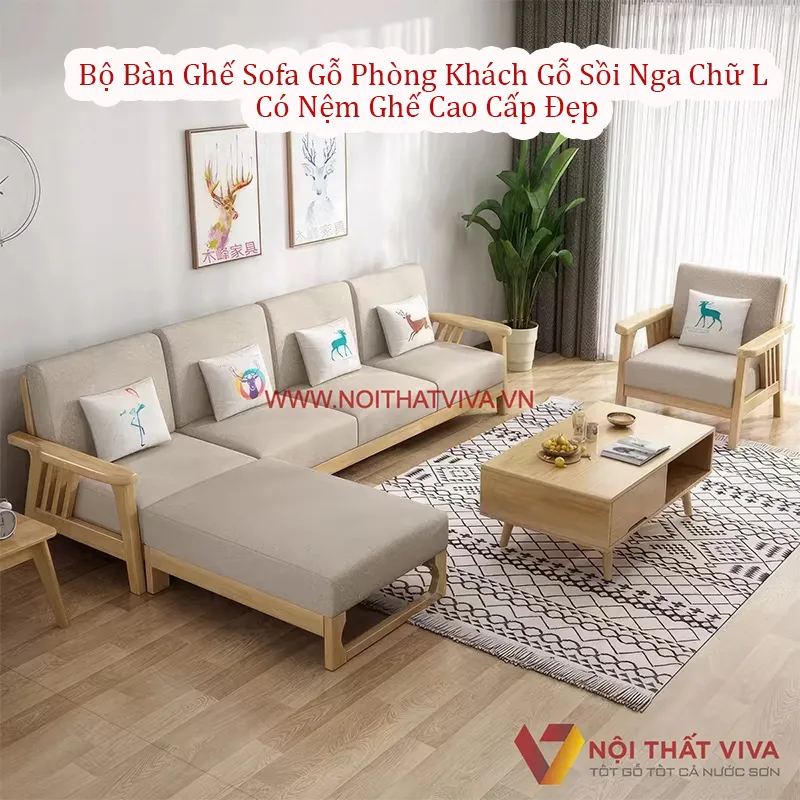 Sofa gỗ nu cao cấp Sofa gỗ nhập khẩu Mua Bán sản xuất thi công (1)