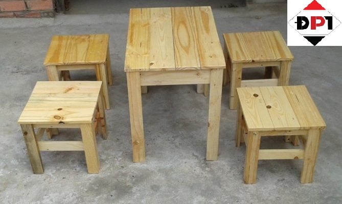 Tự đóng bàn ghế bằng gỗ pallet Mua Bán sản xuất thi công Cắt xẻ gỗ làm bàn ghế Tuy Hoà Phú Yên (3)